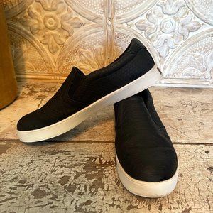 Black Dr. Scholl's Snake Skin Slip on Nova Sneaker